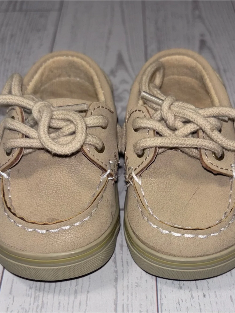 Sperry Top‑Sider Toddler Boat Shoes Tan Leather Size 1M